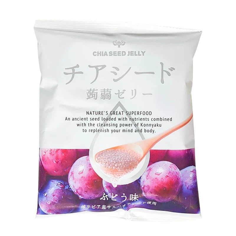 Chia-Samen und Konnyaku Geleebonbons, Traube