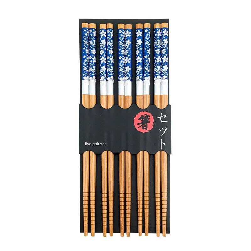 Essstäbchen aus Holz Blumen 5 Paare