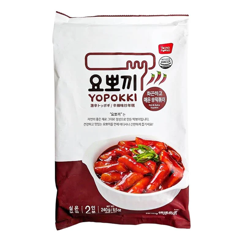 Instant Rice Cake mit fertiger Sauce Tteokbokki Yopokki Hot & Spicy 240g