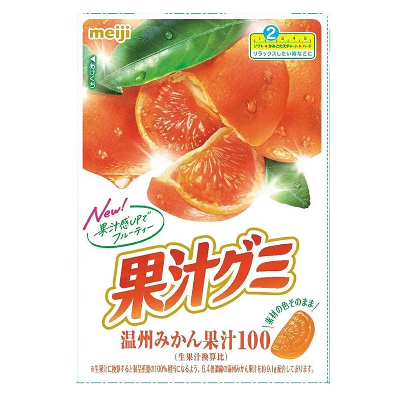 Kajyu Mikan 100% Geleebonbons Mandarinenstücke Meiji 54g