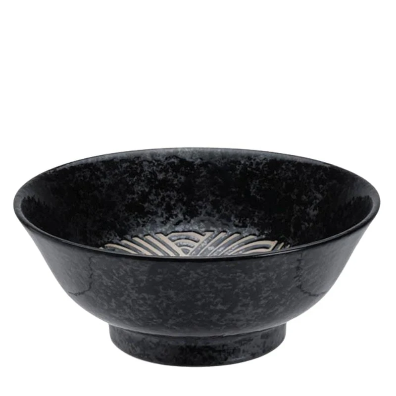 Ramen Schale Japanische Wellen Schwarz 21,3 cm