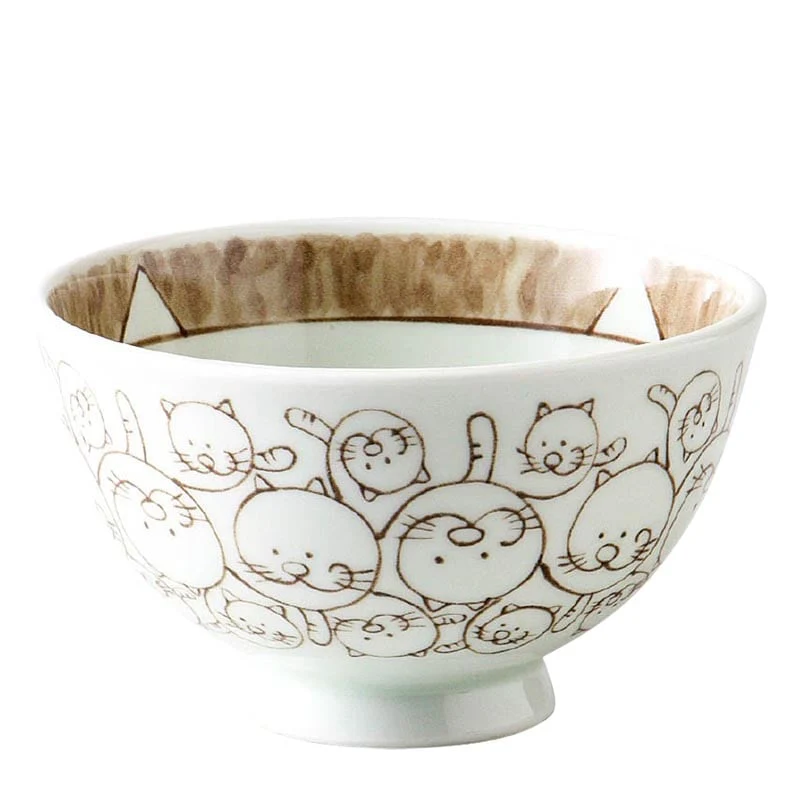 Reis Schale Hasamiyaki Neko Karakusa 11,5 cm