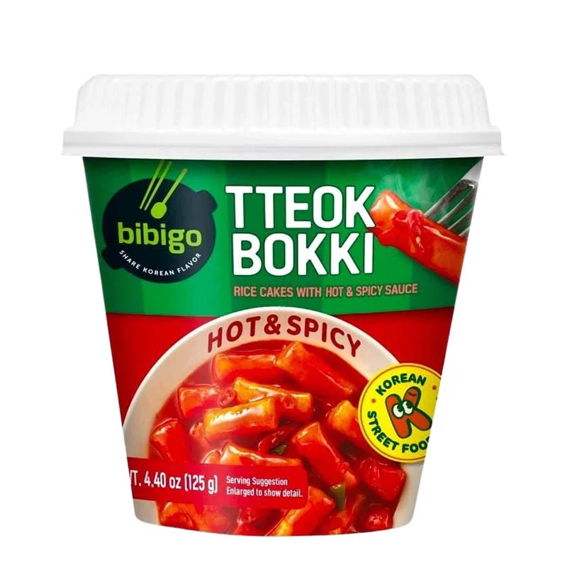 Rice Cakes Becher Tteokbokki Hot & Spicy Bibigo 125g