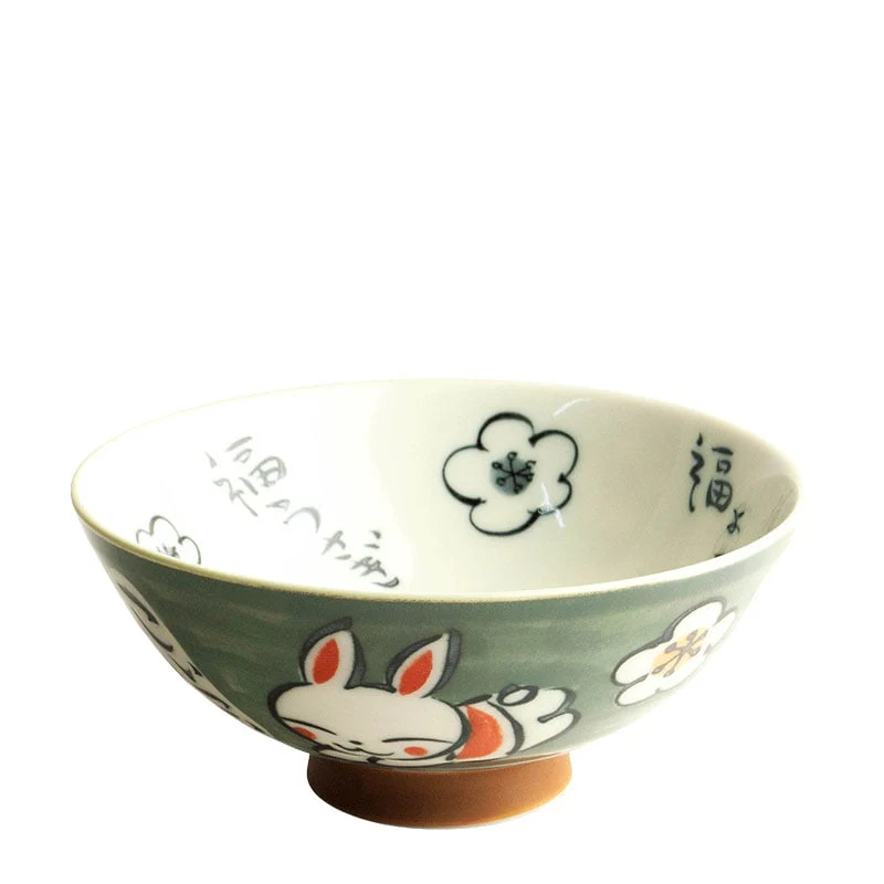 Reisschale Grüne Kaninchen 14 cm